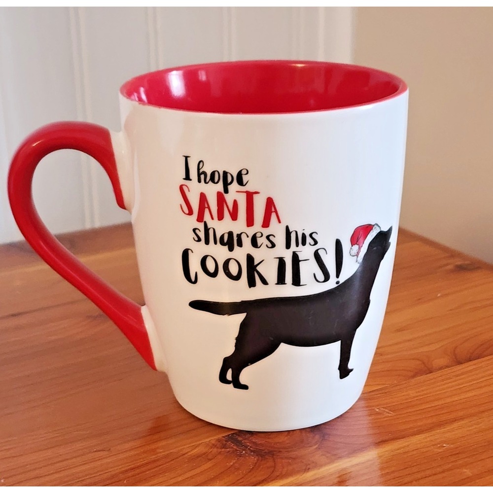 Winifred & Lily 16 oz Ceramic Christmas Dog Mug, Dishwasher & Microwave Safe